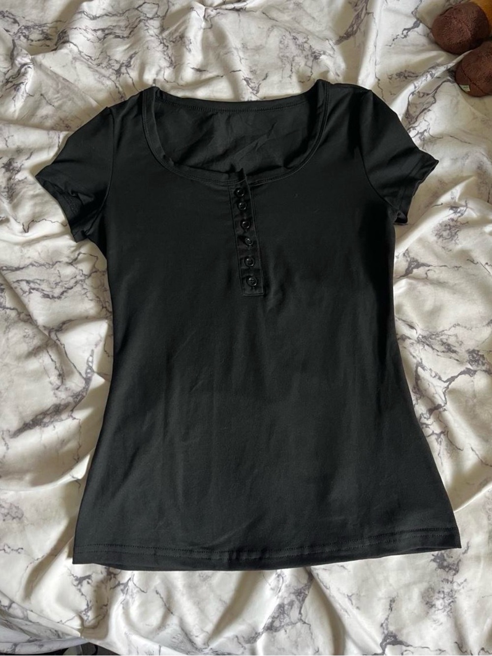 Classic Black Henley Top